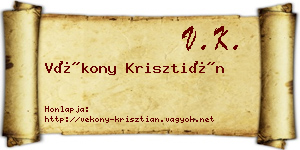 Vékony Krisztián névjegykártya